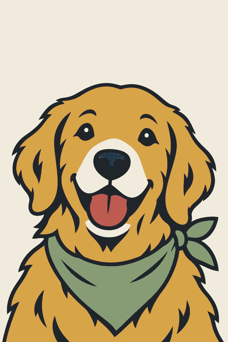 Concepto de funda con mascota simplificado a un máximo de 8 colores